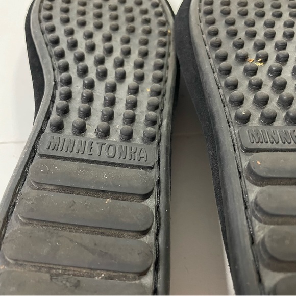 Minnetonka Moccasin Black Cheetah Leopard Print Dyed Calf Hair Moccasins Size 8 - Picture 6 of 6